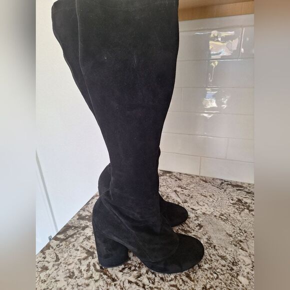 MARC BY MARC JACOBS TALL BOOTS BLACK SUEDE LEATHER Size 39 - Picture 3 of 13